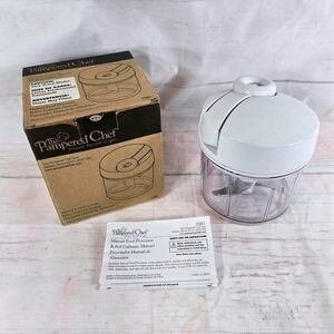 Pampered Chef Manual Food Processor Chopper White Clear 2581